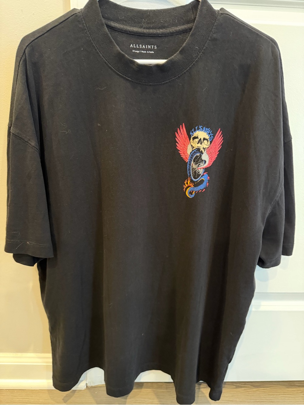 AllSaints Black Short Sleeve Graphic Tee